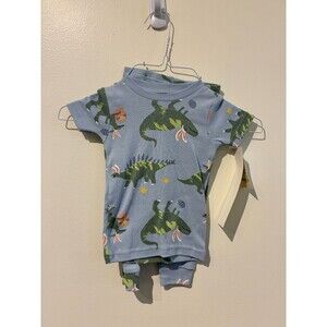 **3 for $20** NWT Carter's Child of Mine Blue Dinosaur Easter Pajamas - 12M